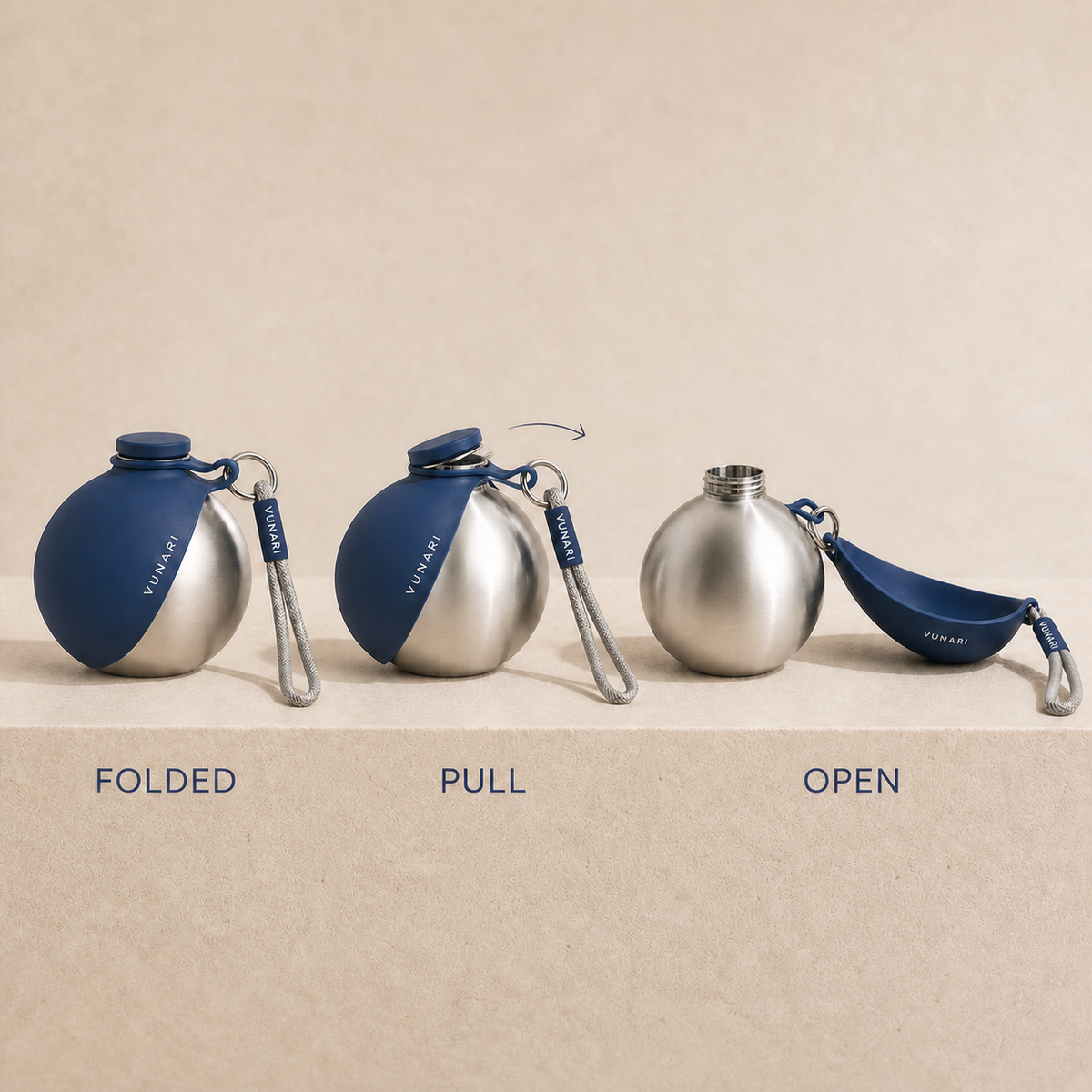 How to unfold the Vunari Orbit pet water bottle drinking trough